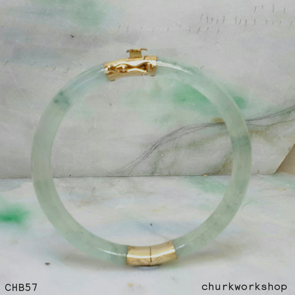 Jade bangle clearance with gold clasp