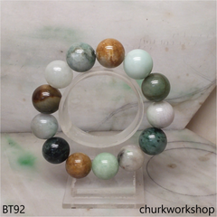 Multi-color jade beads bracelet