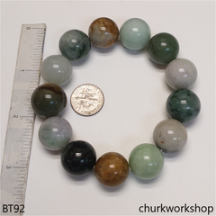 Multi-color jade beads bracelet