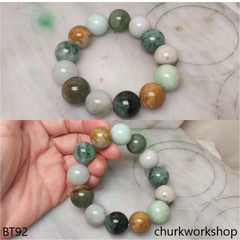 Multi-color jade beads bracelet