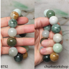 Multi-color jade beads bracelet