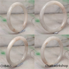 Pale green mix pale yellowish jade bangle