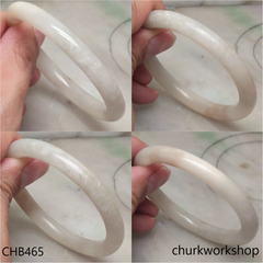 Pale green mix pale yellowish jade bangle