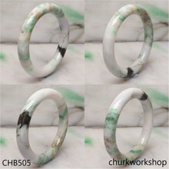 White base multicolor jade bangle