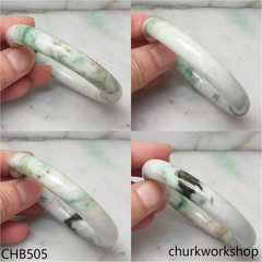 White base multicolor jade bangle