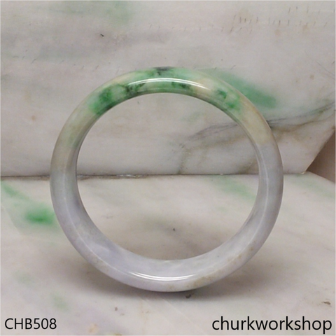 Large lavender mix green jade bangle