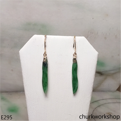 14K green jade earrings