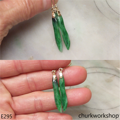 14K green jade earrings