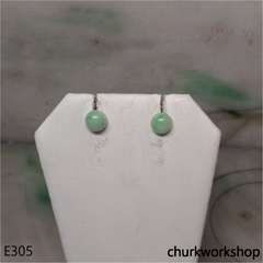 Half round jade ear studs