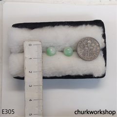 Half round jade ear studs