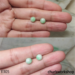 Half round jade ear studs