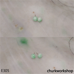 Half round jade ear studs