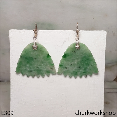 Green jade butterfly earrings