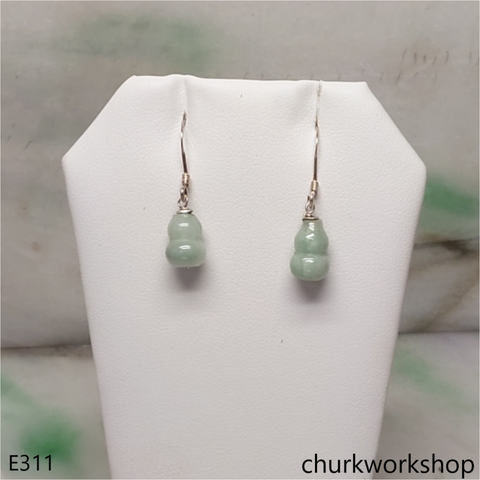 Light green jade gourd earrings