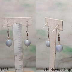 Lavender barrel beads  earrings