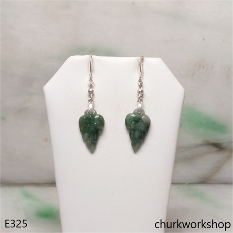 Jade leaf earrings