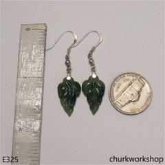 Jade leaf earrings