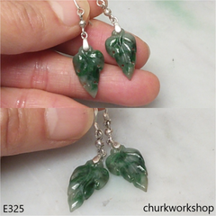 Jade leaf earrings