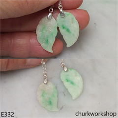 Jade leaf earrings