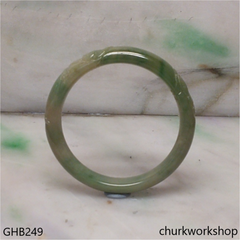 Small carved bluish green jade bangle