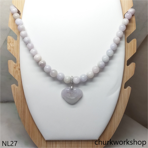 Lavender jade beads necklace