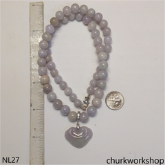 Lavender jade beads necklace