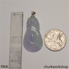 Pale lavender carved jade pendant