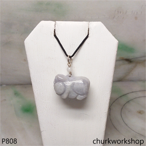 Lavender jade pig pendant