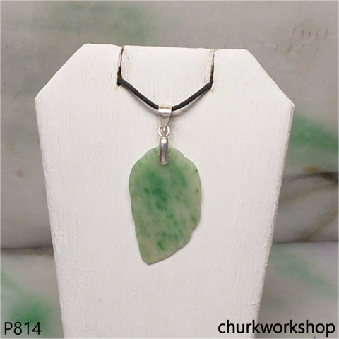 Light green jade leaf pendant