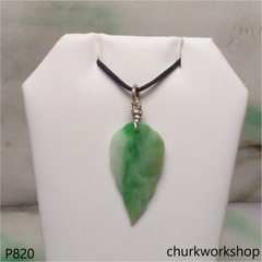 Light green jade leaf pendant