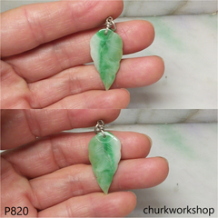 Light green jade leaf pendant