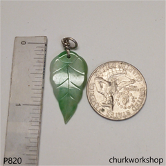 Light green jade leaf pendant