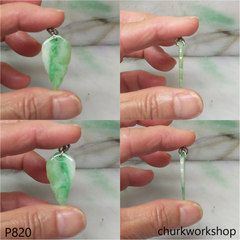 Light green jade leaf pendant