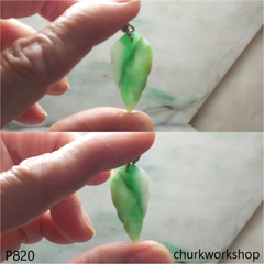 Light green jade leaf pendant