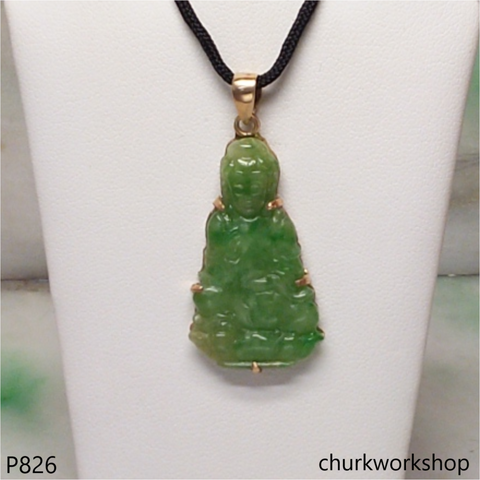 Oily green lady Buddha pendant