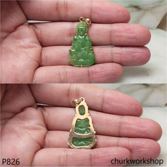 Oily green lady Buddha pendant