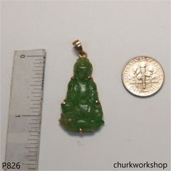 Oily green lady Buddha pendant