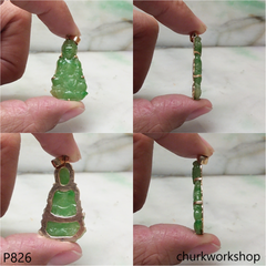 Oily green lady Buddha pendant