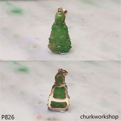 Oily green lady Buddha pendant