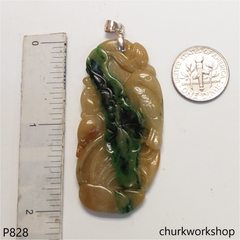 Multicolor jade carving pendant