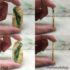 Multicolor jade carving pendant