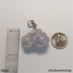 Light lavender jade rabbit pendant