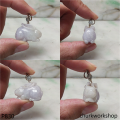 Light lavender jade rabbit pendant