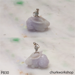 Light lavender jade rabbit pendant