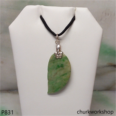 Light green jade leaf pendant