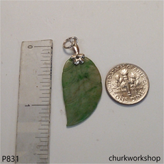 Light green jade leaf pendant