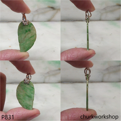 Light green jade leaf pendant