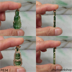 14K green lady Buddha pendant