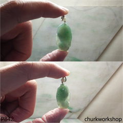 Bluish green jade fish pendant