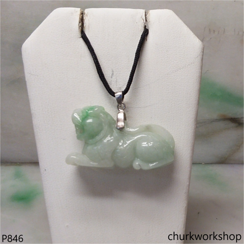 Light green jade tiger pendant